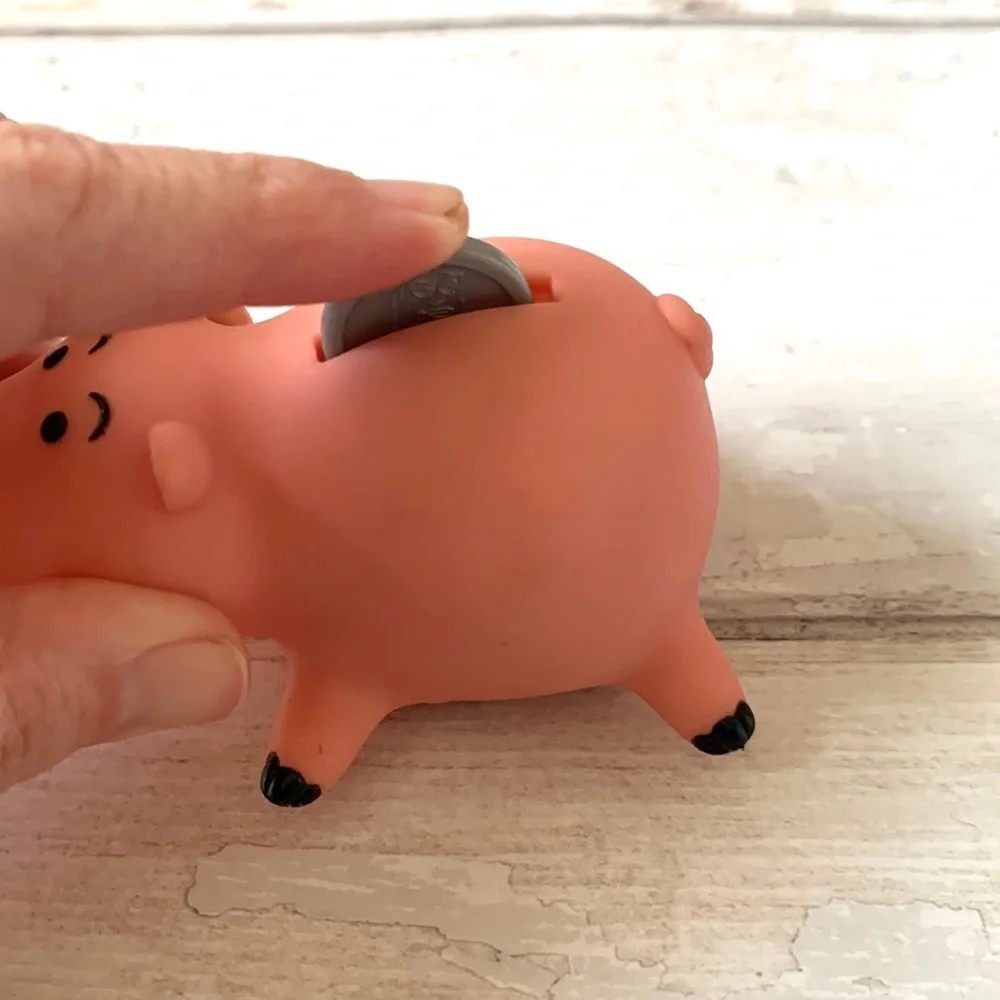 Disney Toy Story 1996 Coin Pink Pig Wind Up Toy Burger King Kids Meal 3.5in